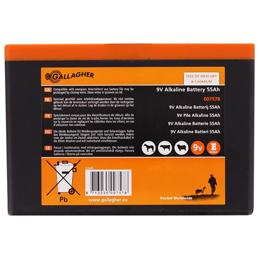 Batteripaket 9V/55Ah 160x110x115 mm