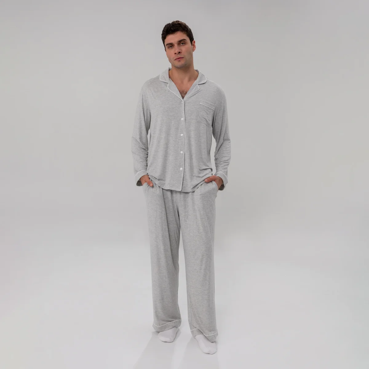 Men's Luxe Bamboo Long PJ Set - Bild 4