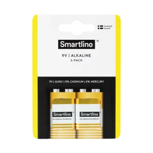 Alkaliska 9V batterier (2-PACK)