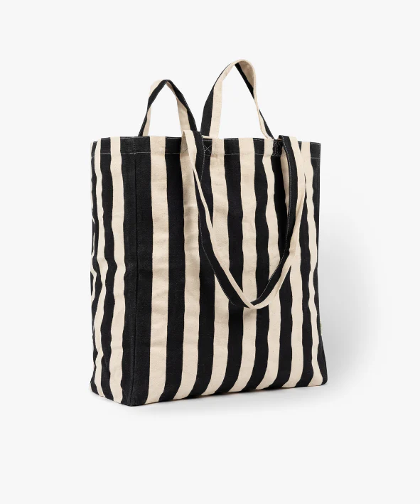 OMOM Ekologisk Tygkasse / Tote bag ORIGINAL - Randig SVART - Bild 4