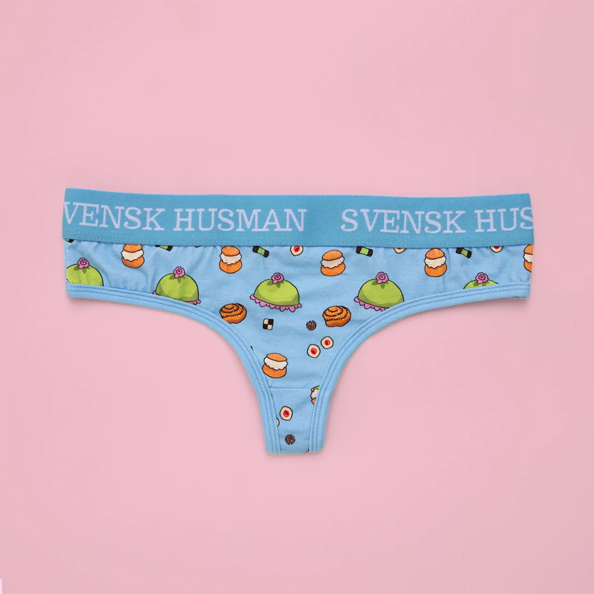 Stringtrosor - FIKA Mönster - Baby blå
