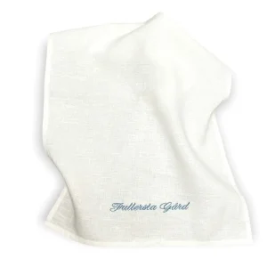 2- pack kökshandduk 100% linne med brodyr, offwhite