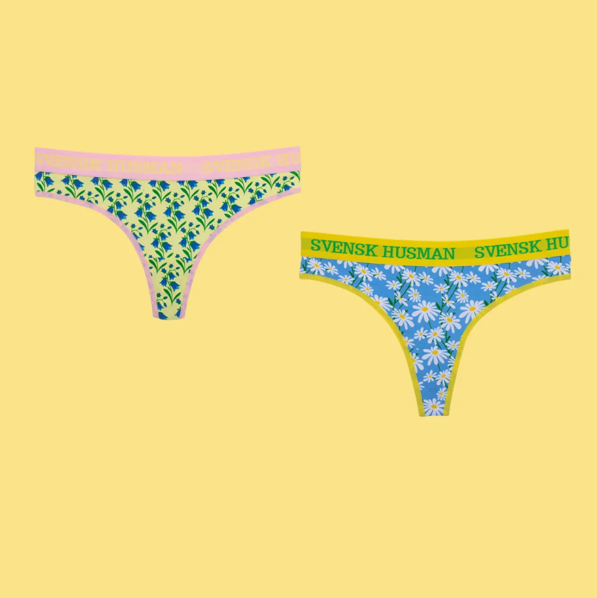2-pack Stringtrosor Thong - Blommor