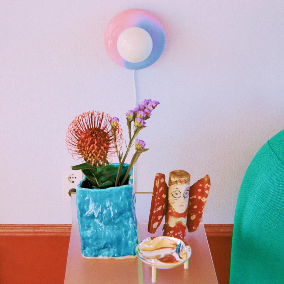 VÆGLAMPE / LYSEBLÅ & PINK - Bild 7