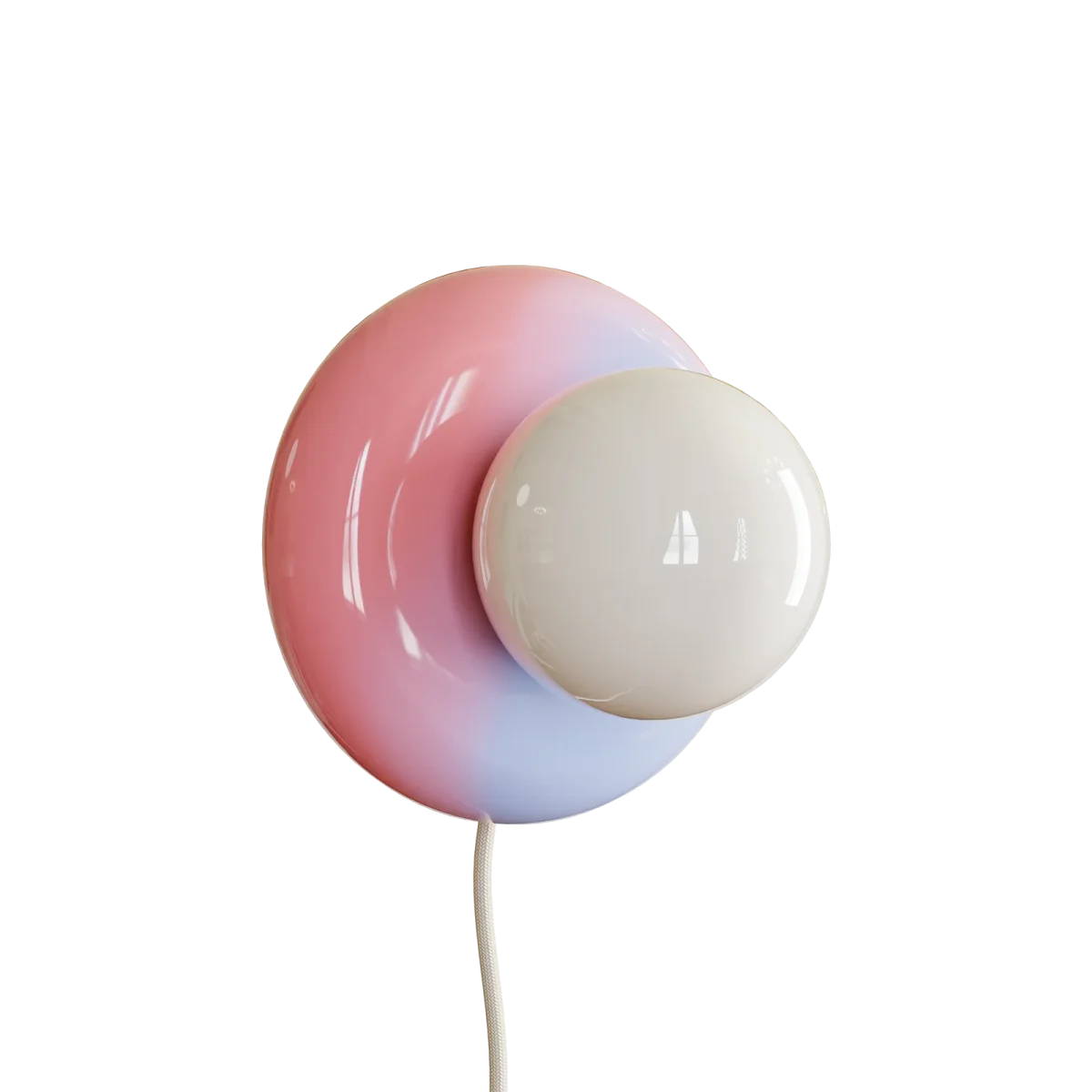 VÆGLAMPE / LYSEBLÅ & PINK