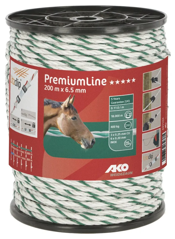 AKO Elrep Premium 6,5 mm vit/grön 200 m - Bild 2